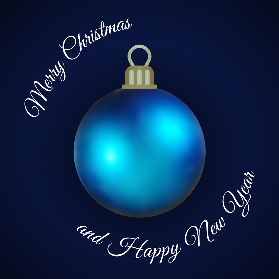 Realistic New Year Ball with shadow. Christmas background. Vector
