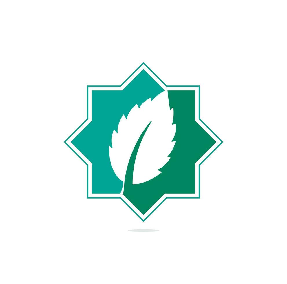mint leaf element vector icon. green mint leaves vector logo.