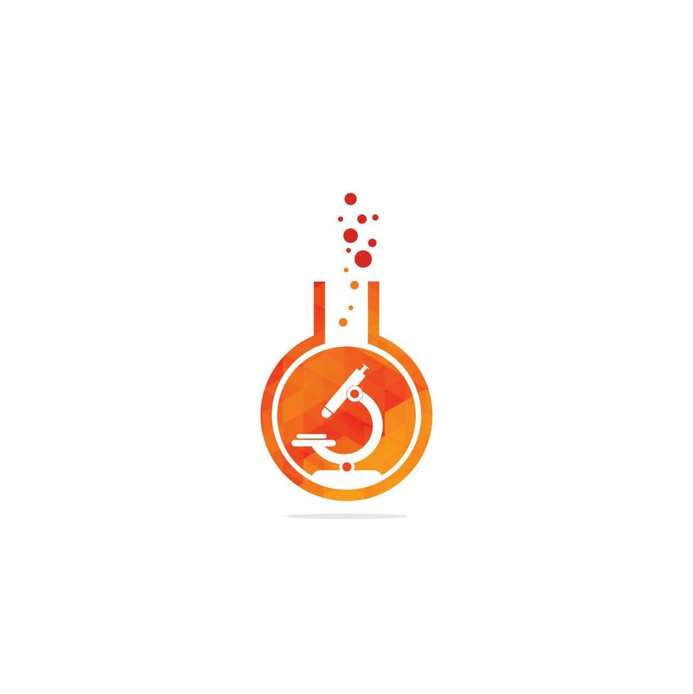 Flask Laboratory Glass Icon Vector Logo Template Illustration Design. laboratory logo. laboratory microscope logo. lab beaker and microscope logo.