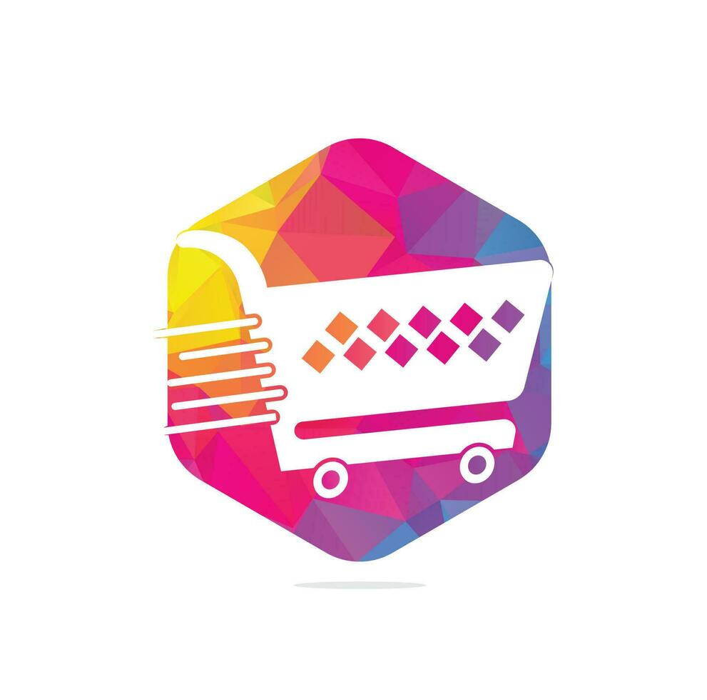 Shopping cart vector logo design. Shopping logo design. On-line shopping app icon.