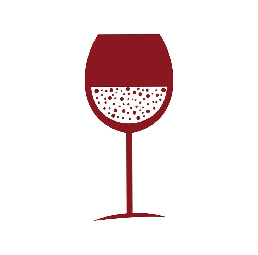 Wine Glass Icon Vector Logo. Wine logo Template Illustration Design.