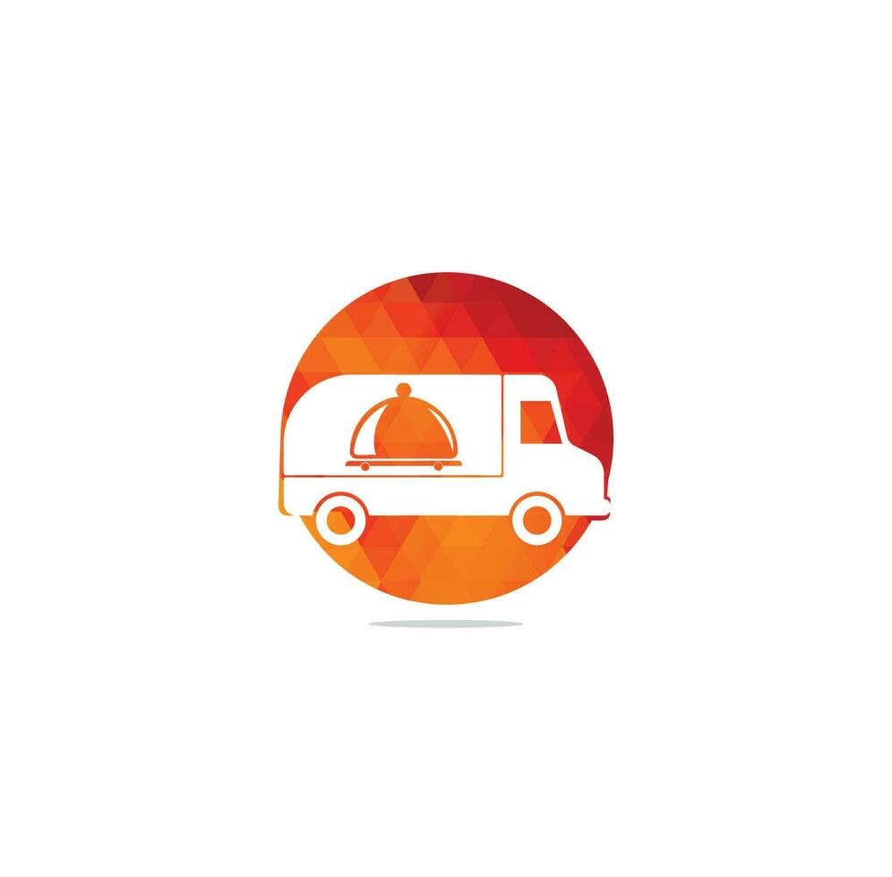 plantilla de diseño de logotipo de camión de comida. diseño de logotipo de entrega de alimentos. diseño de logotipo de mensajería de camiones de comida. vector