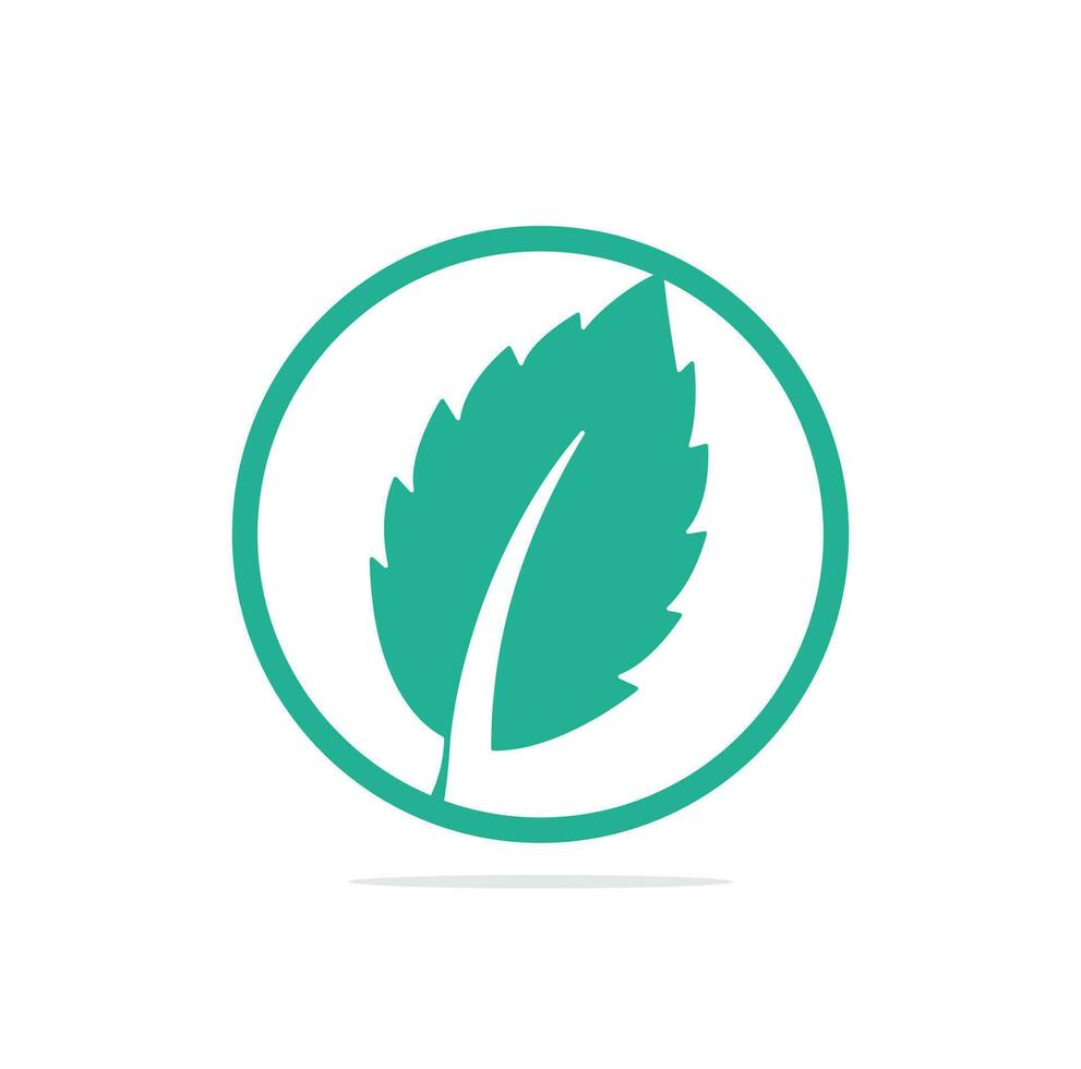 mint leaf element vector icon. green mint leaves vector logo.