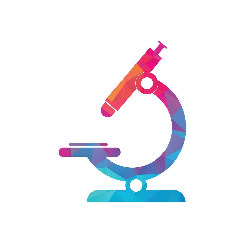 Microscope logo vector. Microscope Logo design vector illustration.