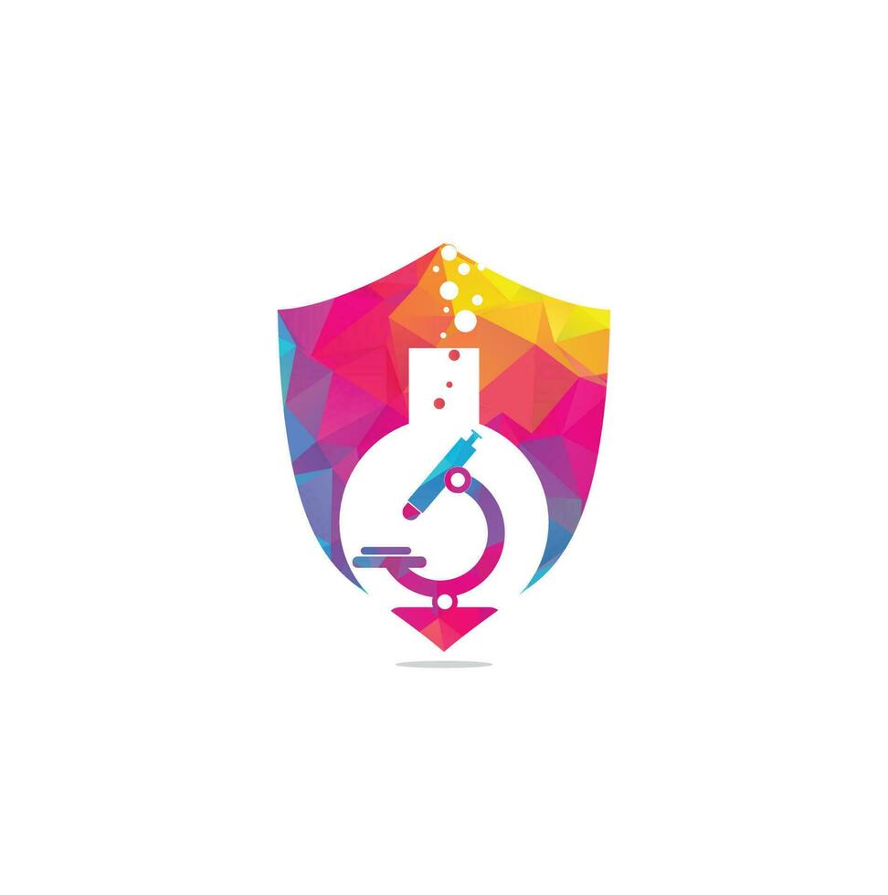 Flask Laboratory Glass Icon Vector Logo Template Illustration Design. laboratory logo. laboratory microscope logo. lab beaker and microscope logo.