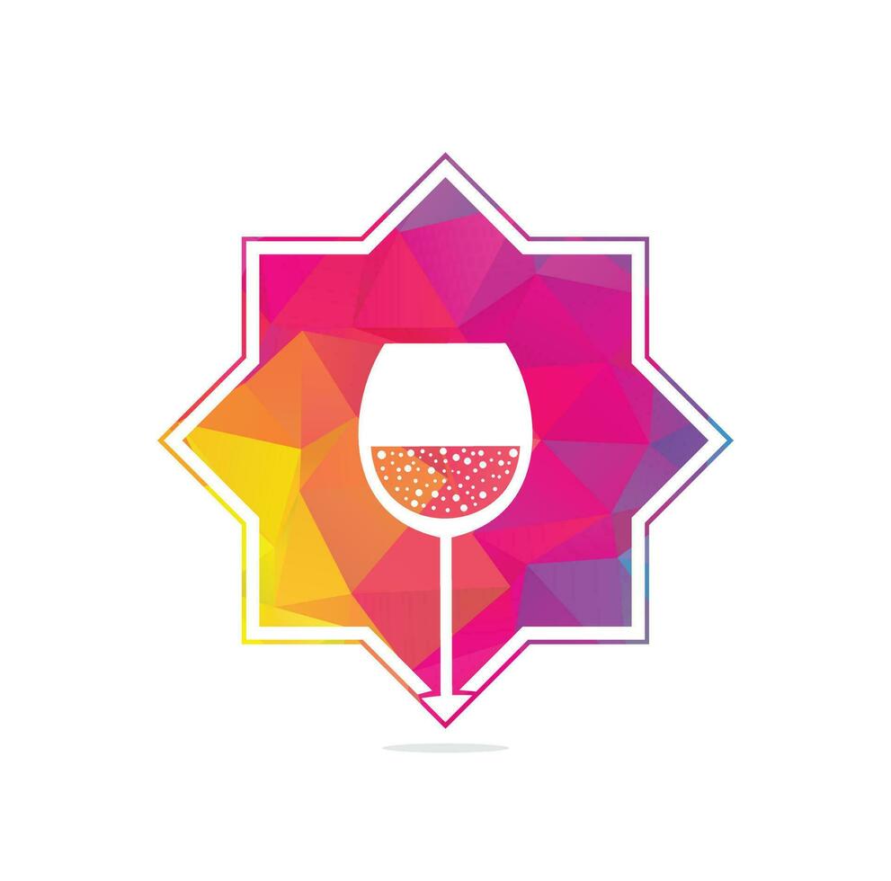 Wine Glass Icon Vector Logo. Wine logo Template Illustration Design.