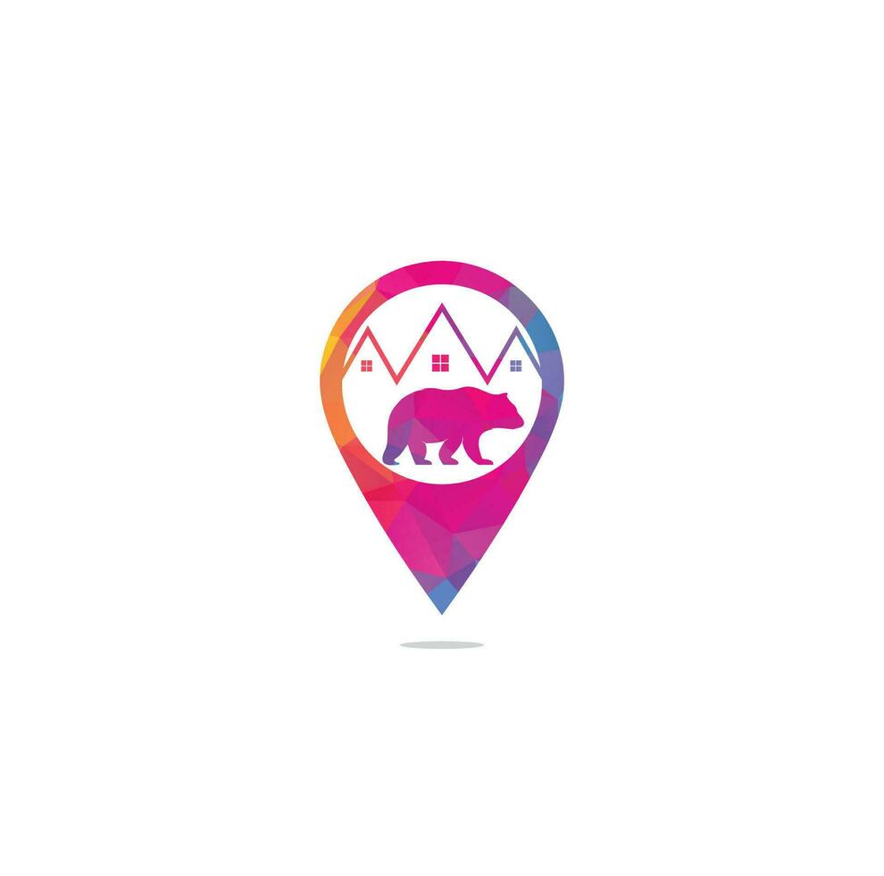 bear house home logo hipster retro vintage vector icon illustration