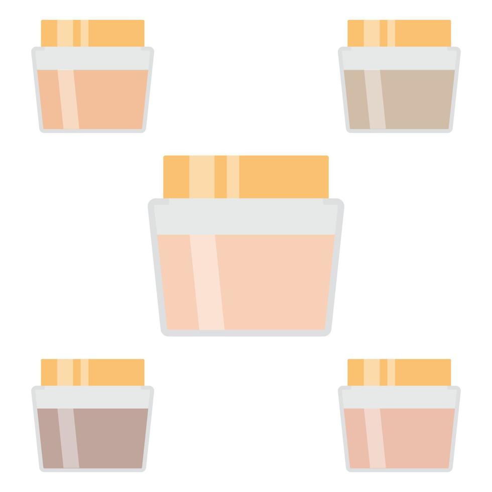 conjunto de artículos de maquillaje. cinco cremas para la piel. ilustración vectorial vector