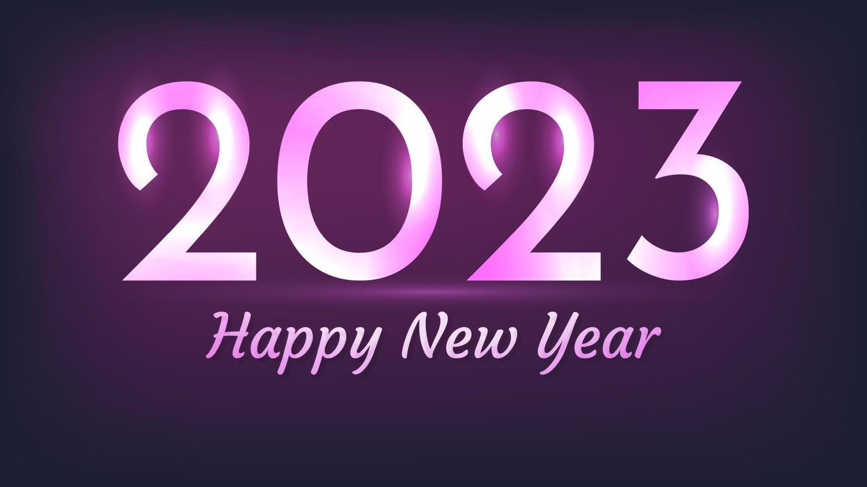 2023 feliz año nuevo fondo de neón. telón de fondo de neón abstracto con luces para tarjetas de felicitación navideñas, volantes o carteles. ilustración vectorial vector