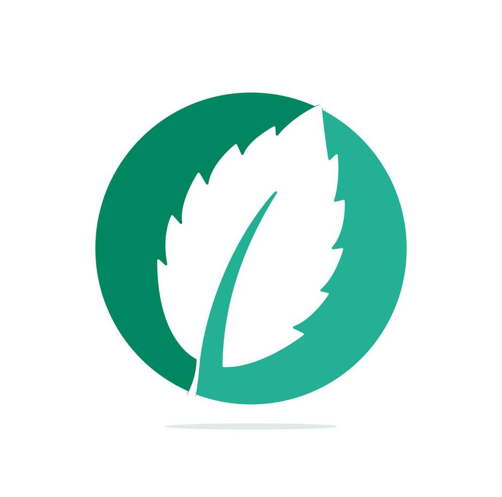mint leaf element vector icon. green mint leaves vector logo.