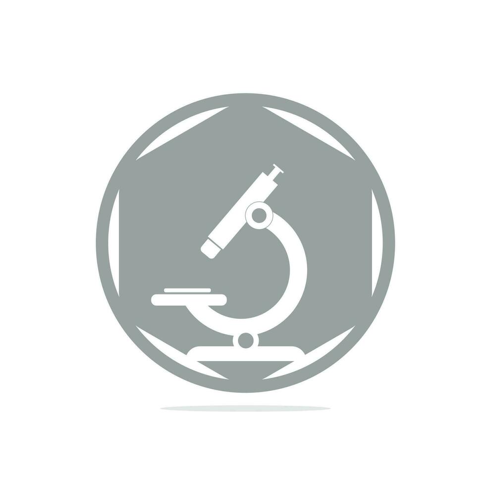 vector del logotipo del microscopio. Ilustración de vector de diseño de logotipo de microscopio.