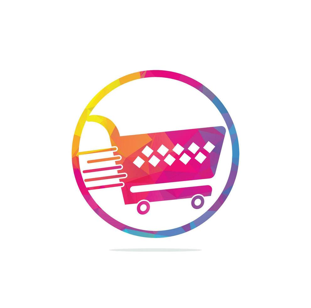 diseño de logotipo de vector de carrito de compras. diseño de logotipo de compras. icono de la aplicación de compras en línea.