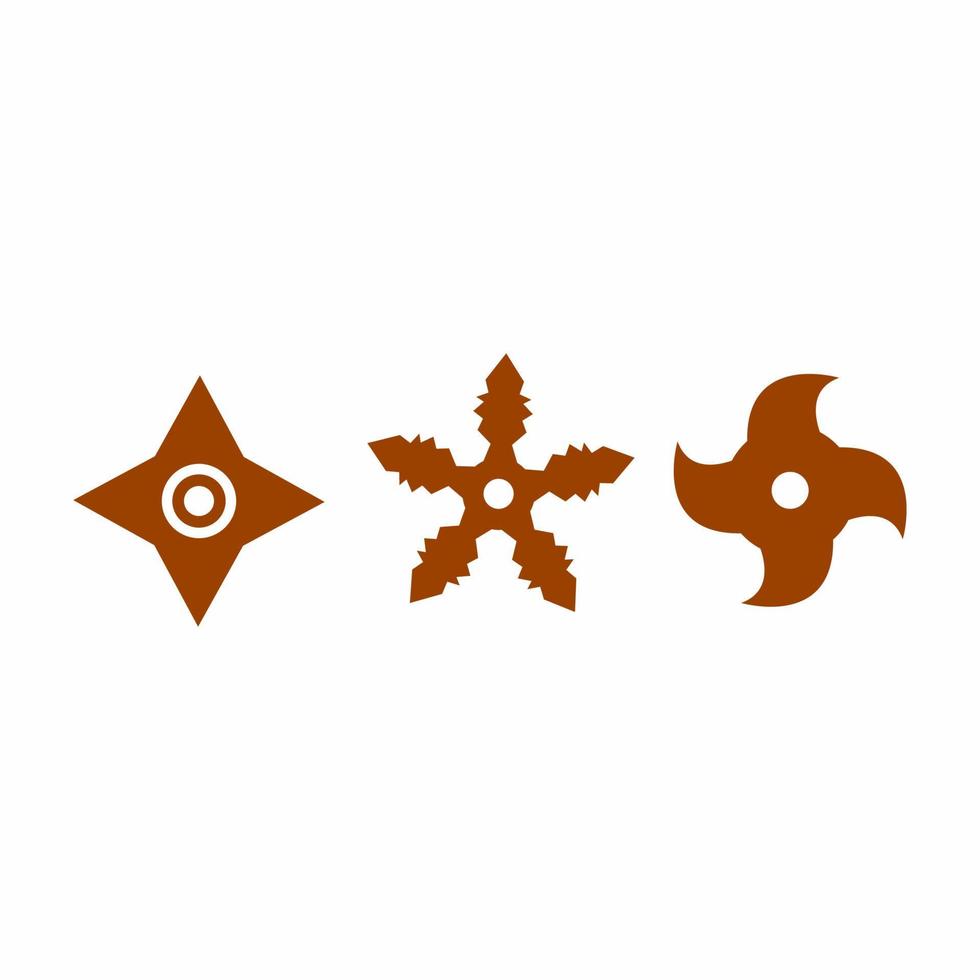 Ninja weapons vector set