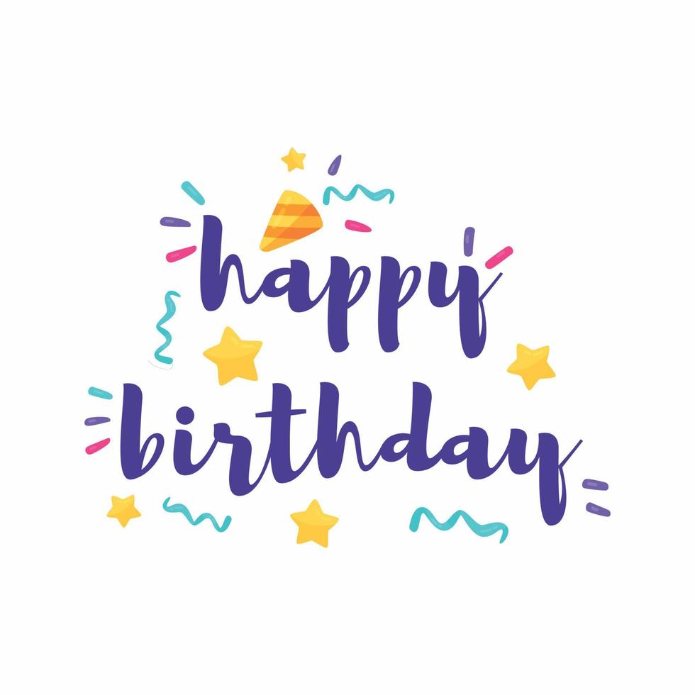 Happy birthday lettering vector design