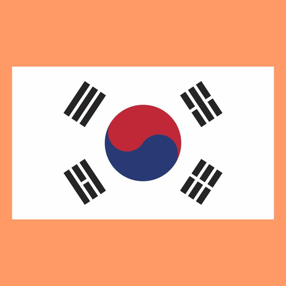 Vector illustration of the country flag of south korea