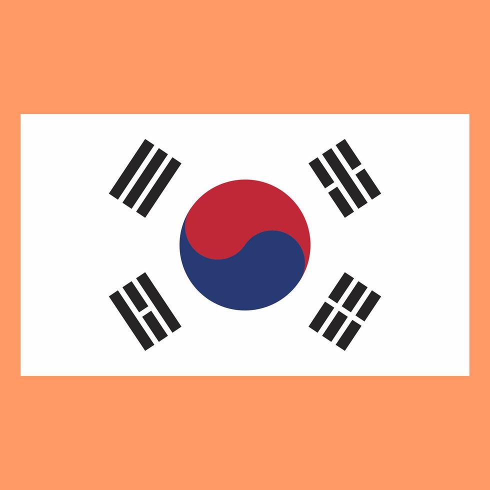 ilustración vectorial de la bandera del país de corea del sur vector