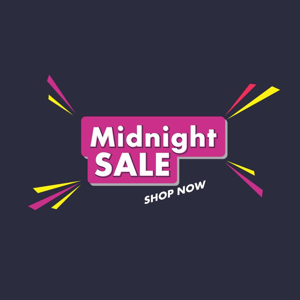 Midnight sale social media template vector design