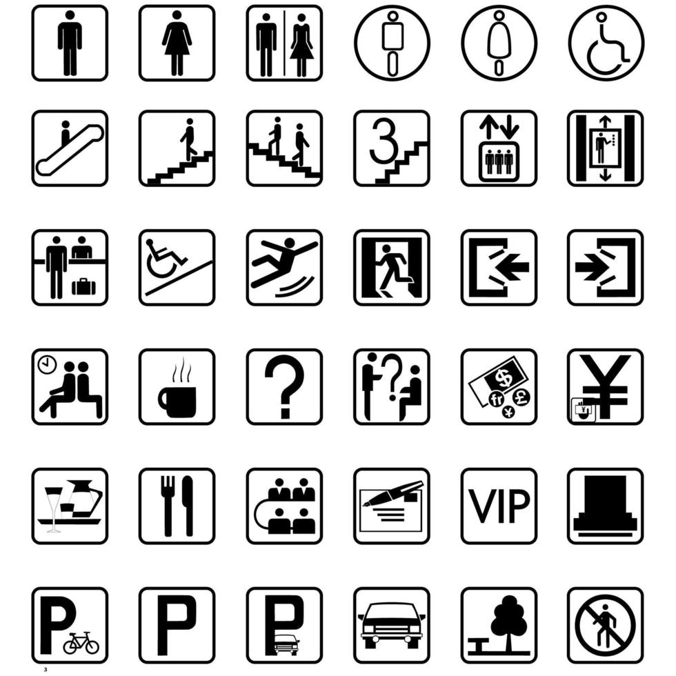 Vector set of icons with various symbols