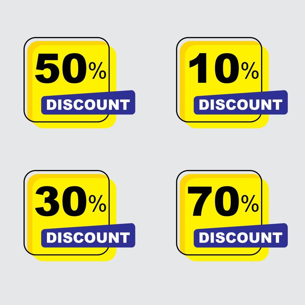 Discount vector design for 10, 30, 50, 70 percent