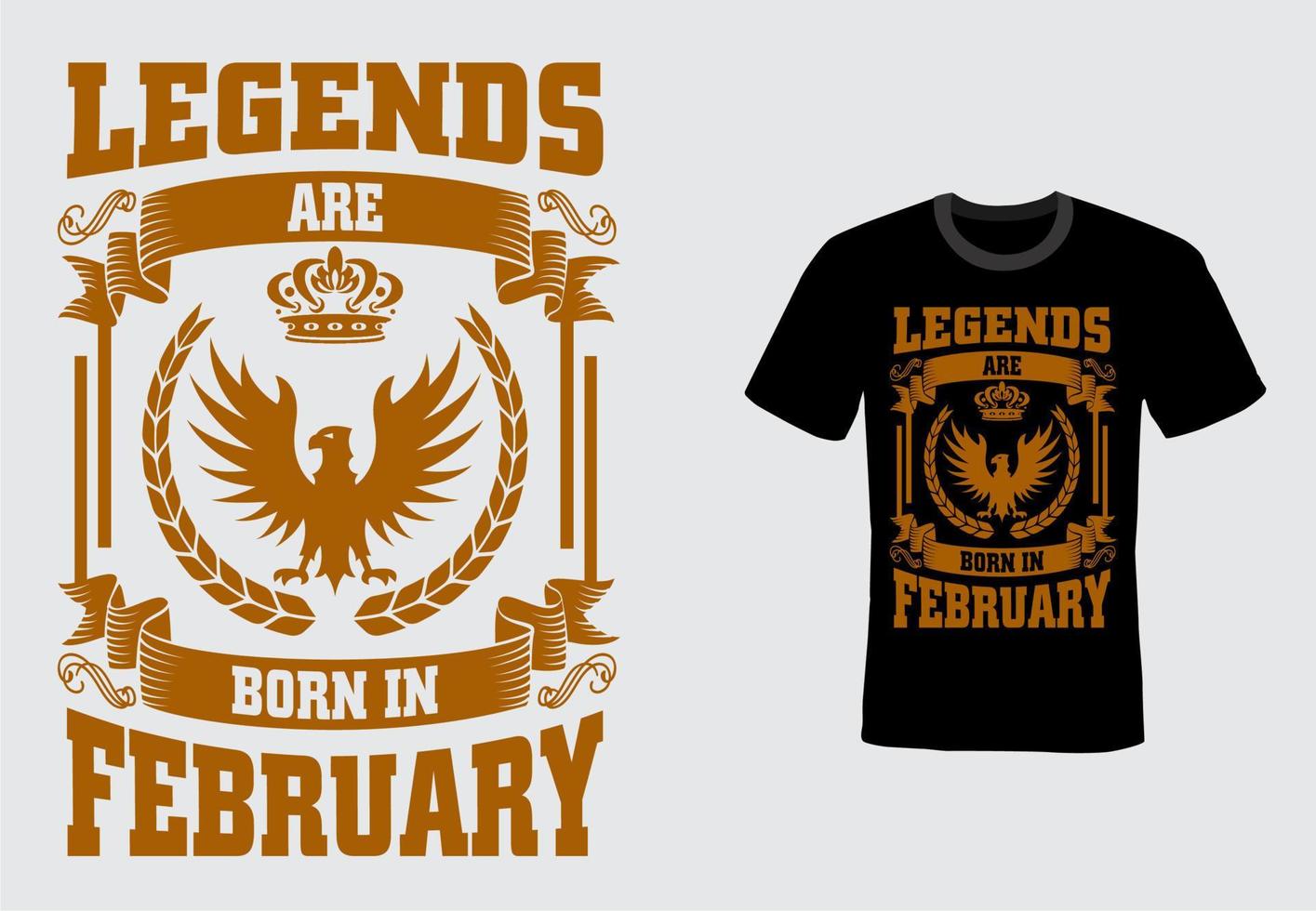 Vector t-shirt design for people born in february