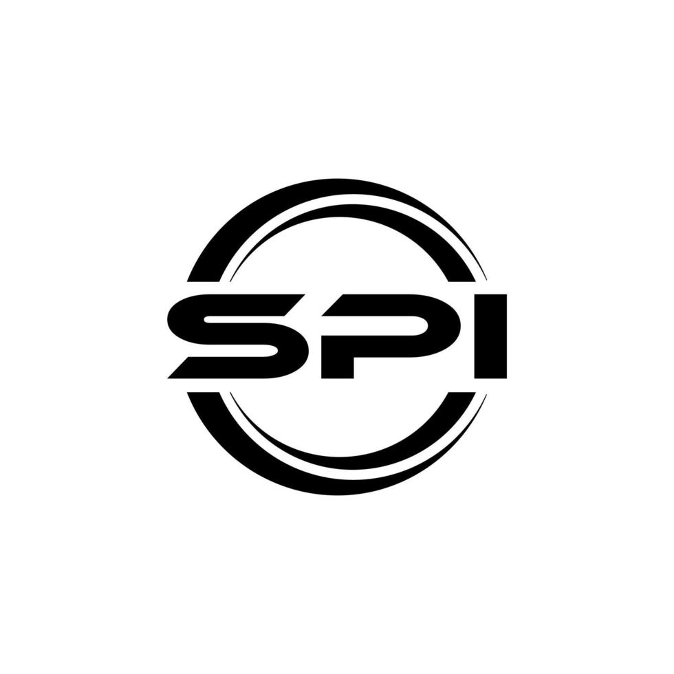 SPI letter logo design in illustration. Vector logo, calligraphy ...