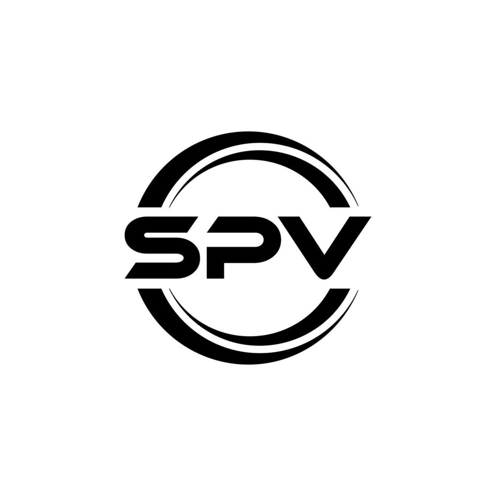 SPV letter logo design in illustration. Vector logo, calligraphy designs for logo, Poster, Invitation, etc.