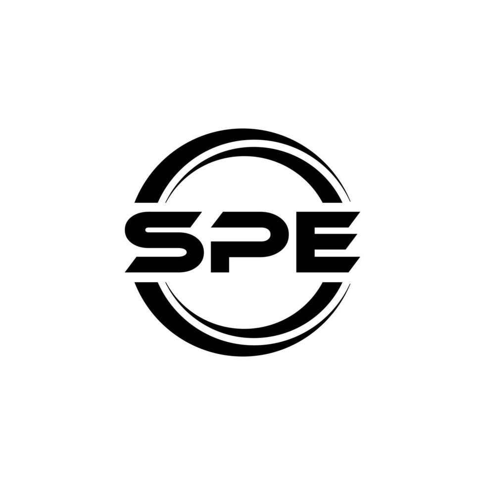 SPE letter logo design in illustration. Vector logo, calligraphy designs for logo, Poster, Invitation, etc.