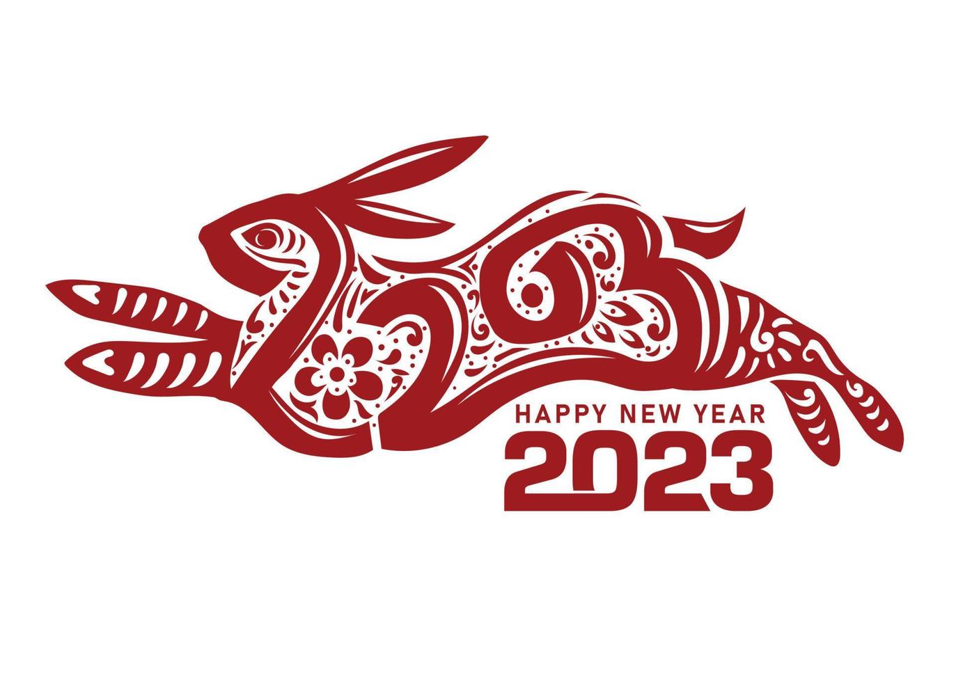 Happy Chinese new year 2023 Rabbit Zodiac sign vector