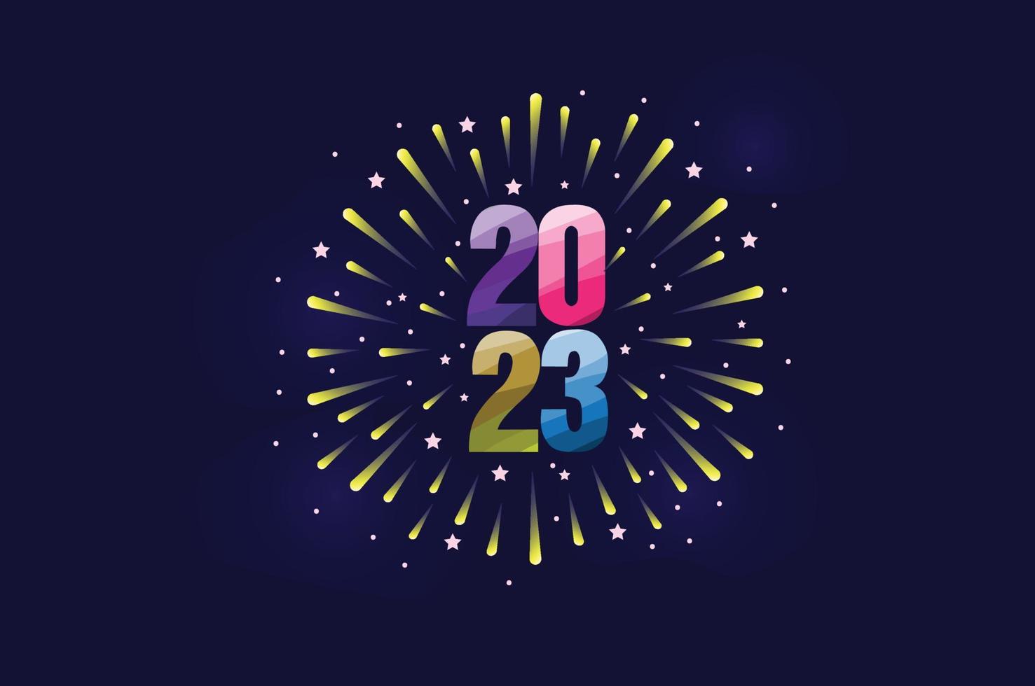 Happy New Year 2023 with fireworks vector