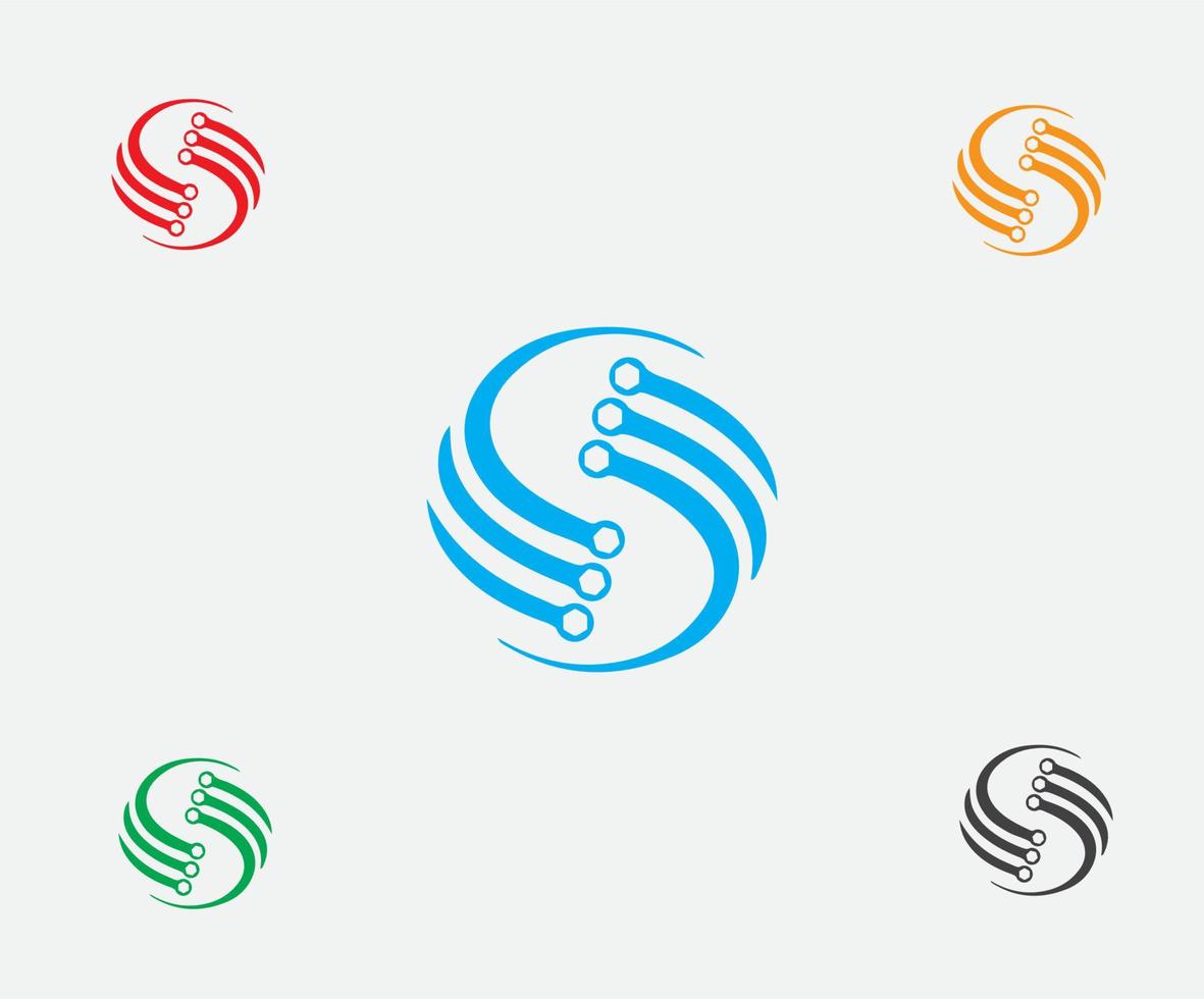 S letter for logo. Initial S multicolor letter logo. Flat Vector Logo Design Template Element. Initial Letter S Logo.