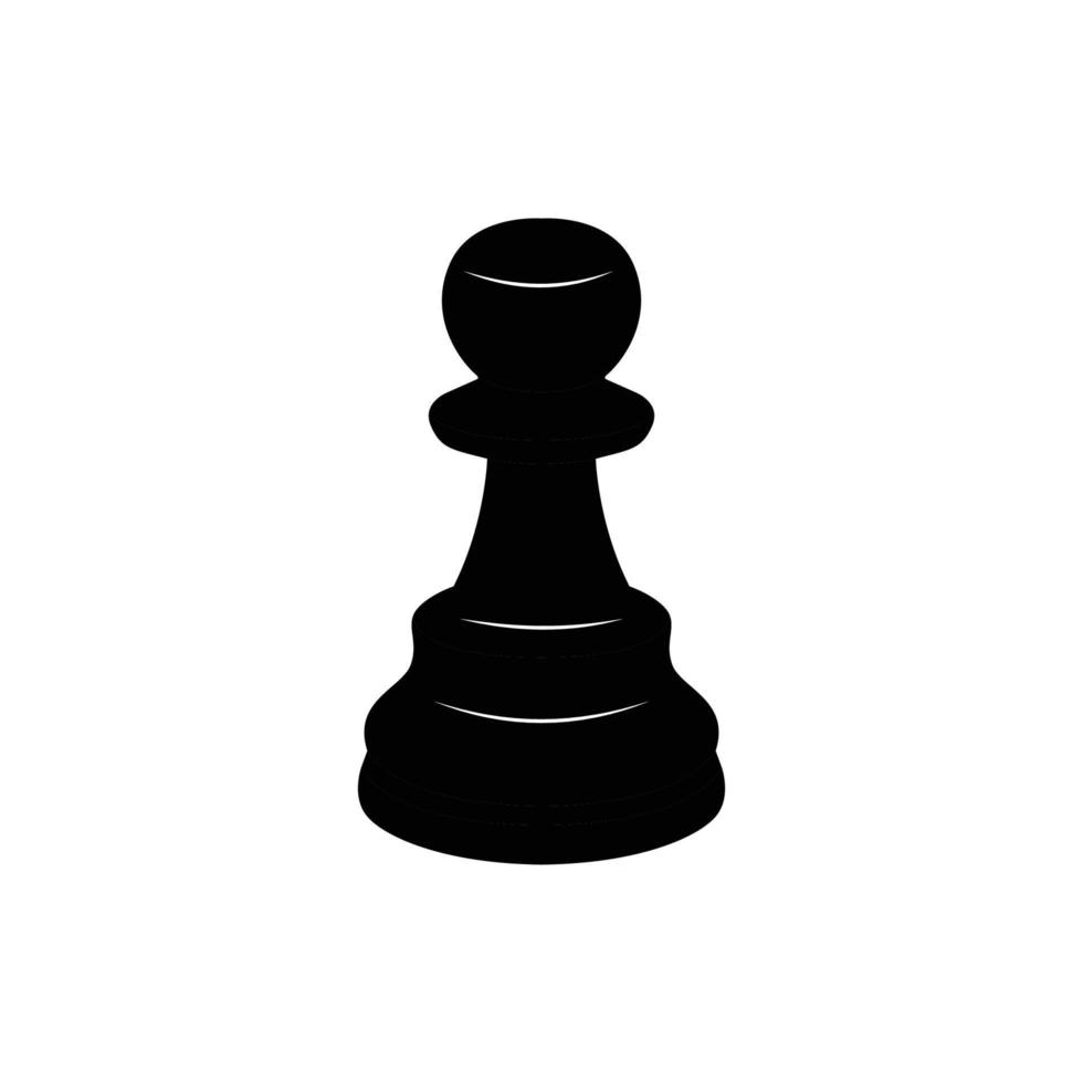Chess Pawn Silhouette. Black and White Icon Design Elements on Isolated White Background vector
