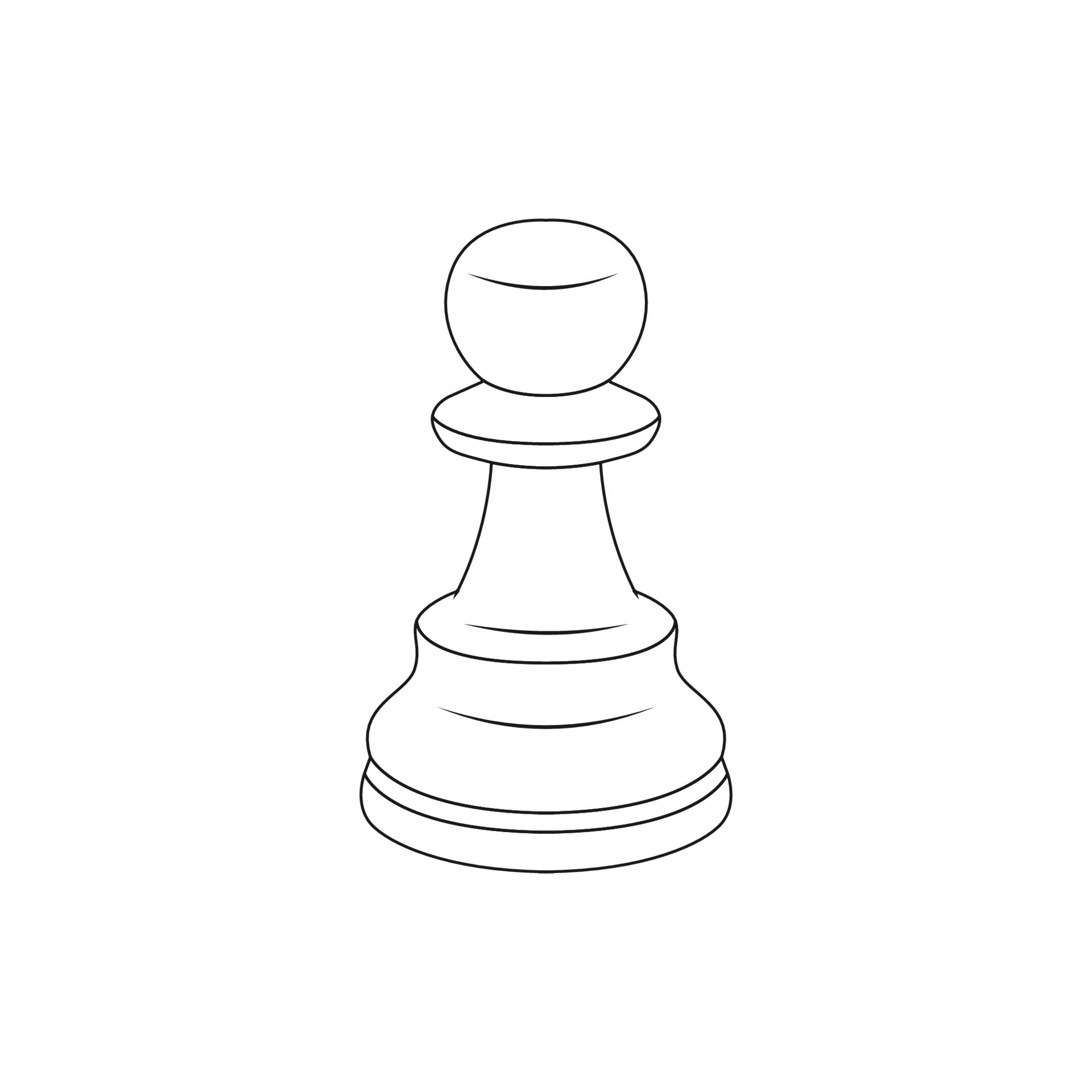 Outlined chess pawn symbol