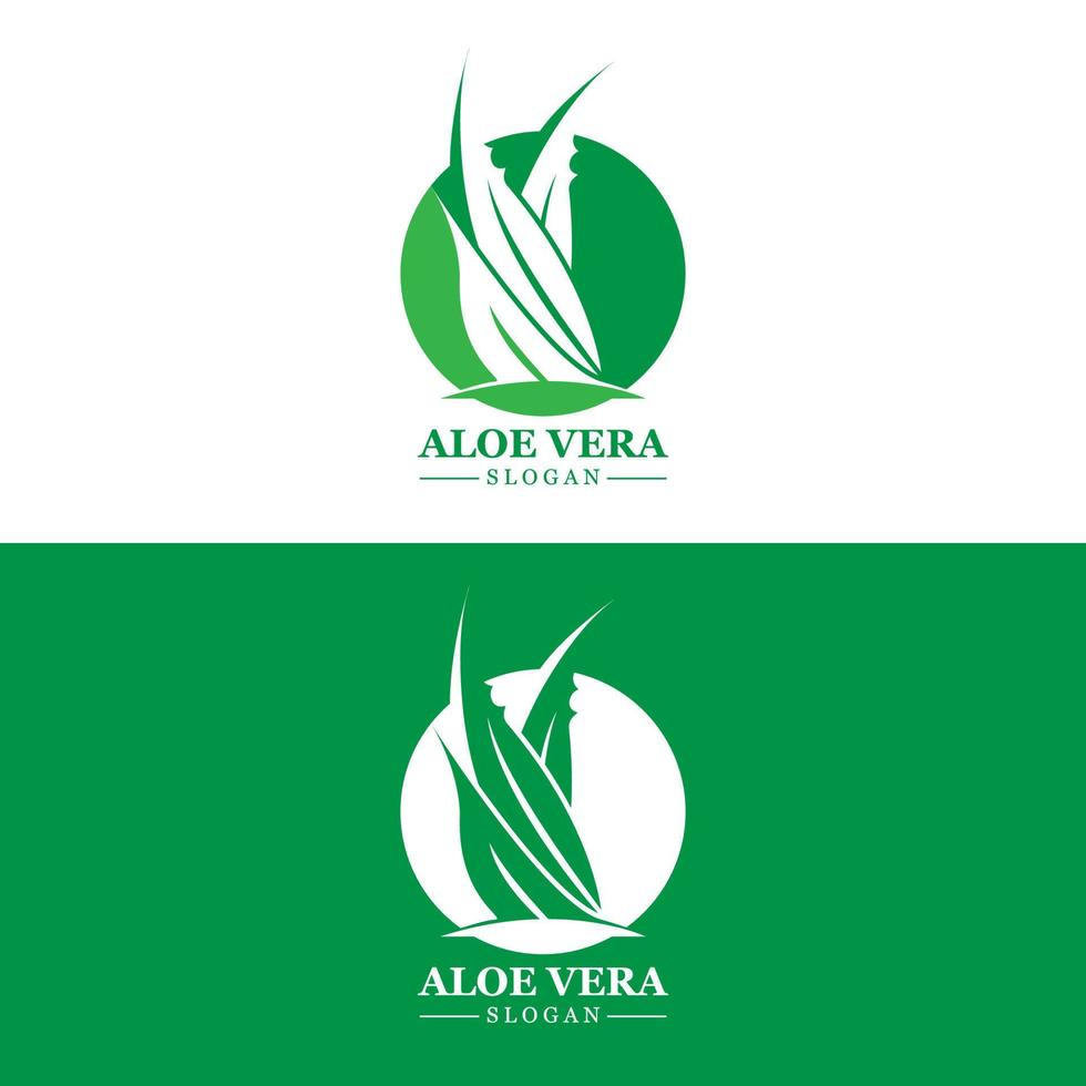 Aloe Vera Logo, Health Leaf Vector, Design Suitable For Beauty Salon, Organic Recycling, Skin Health Leaf vector