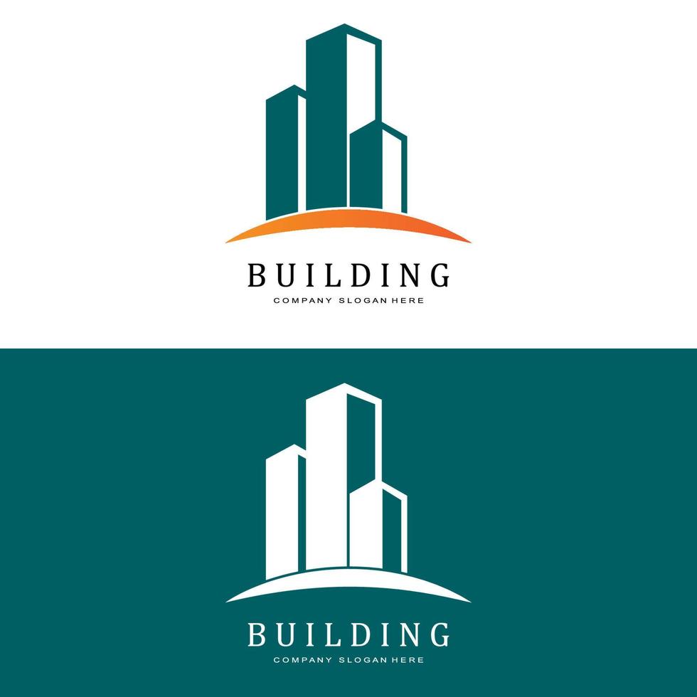 logotipo de construcción, vector de arquitecto residencial, diseño adecuado para la construcción de edificios, apartamento, vivienda