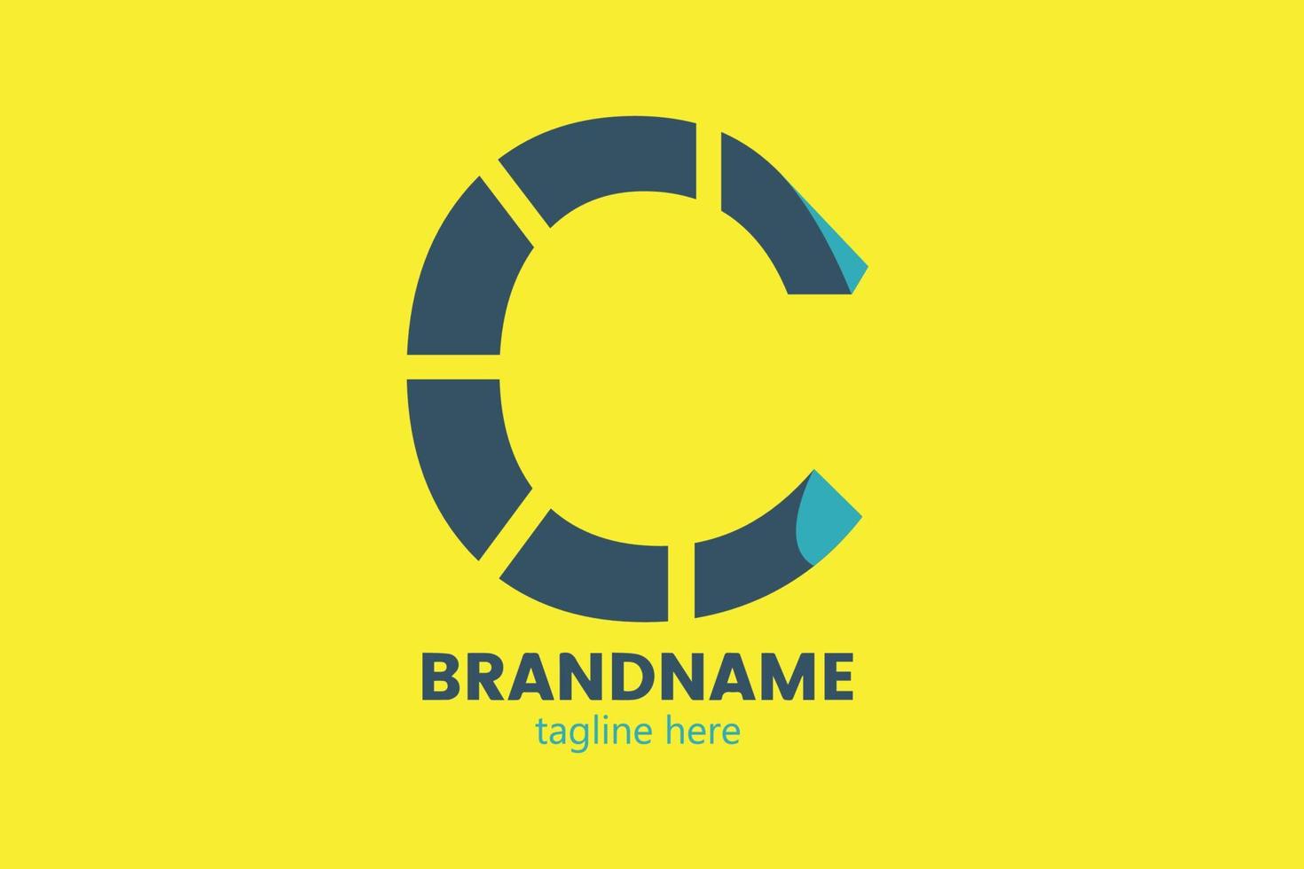 C letter logo mockup, modern trendy linear design, typography emblem