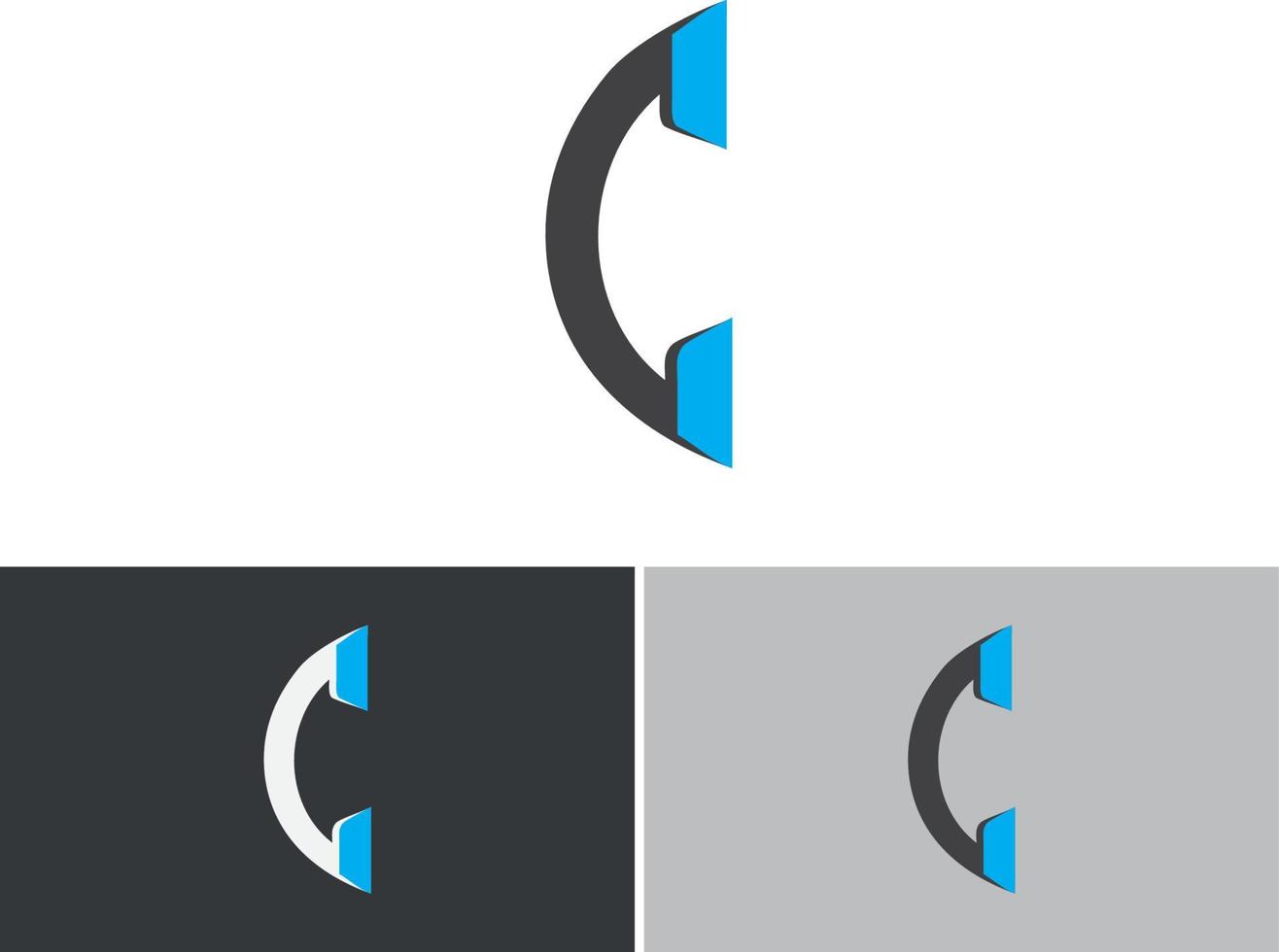 3d simulation of letter c on cabinet,wardrobe handle. Flat Vector Logo Design Template Element.C letter for logo. Initial C letter logo. Initial Letter C Logo.