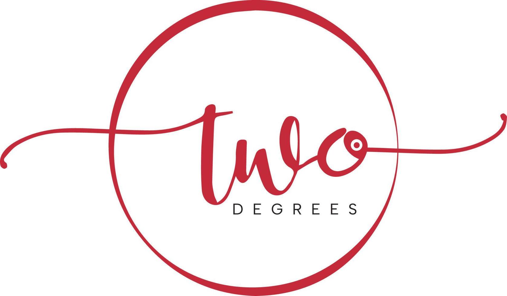 Logo of the text 2 . I.e. it read Two Degrees. vector