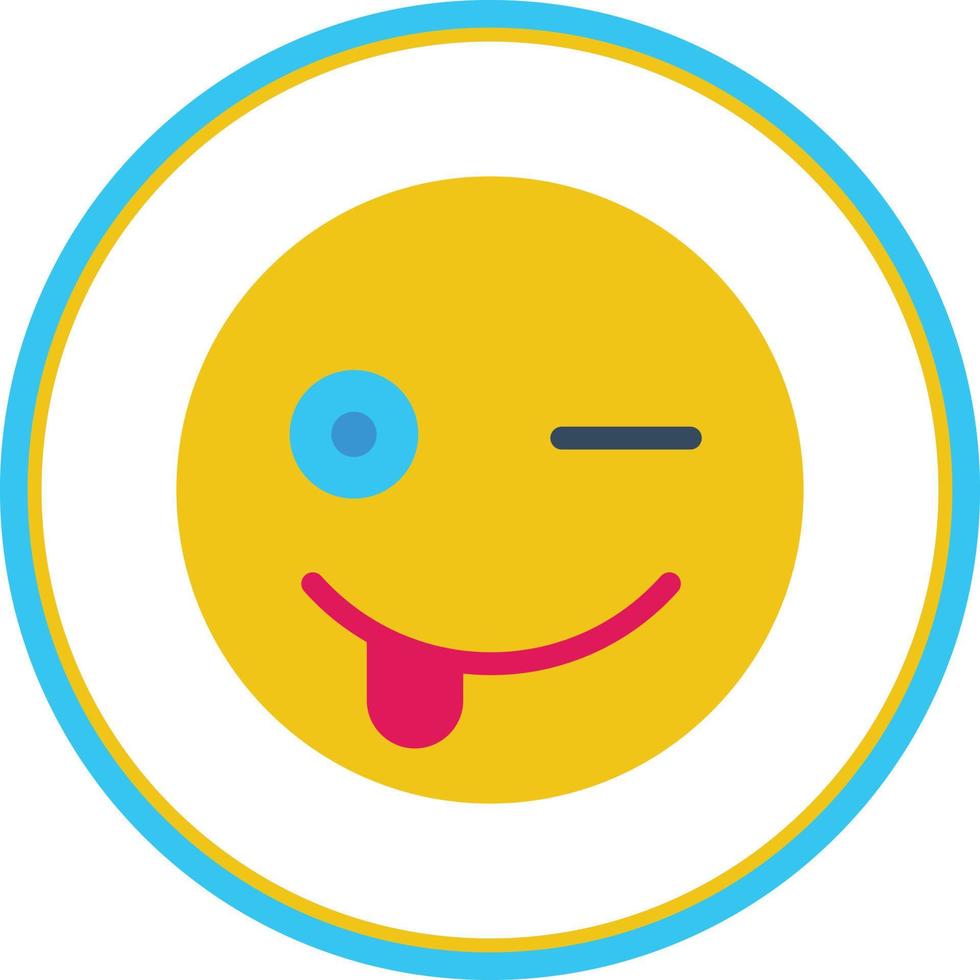 diseño de icono de vector de guiño de lengua de sonrisa