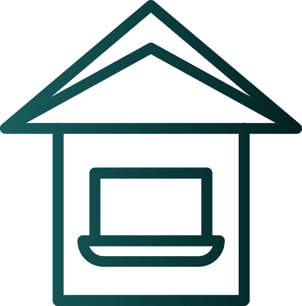 Laptop House Vector Icon Design