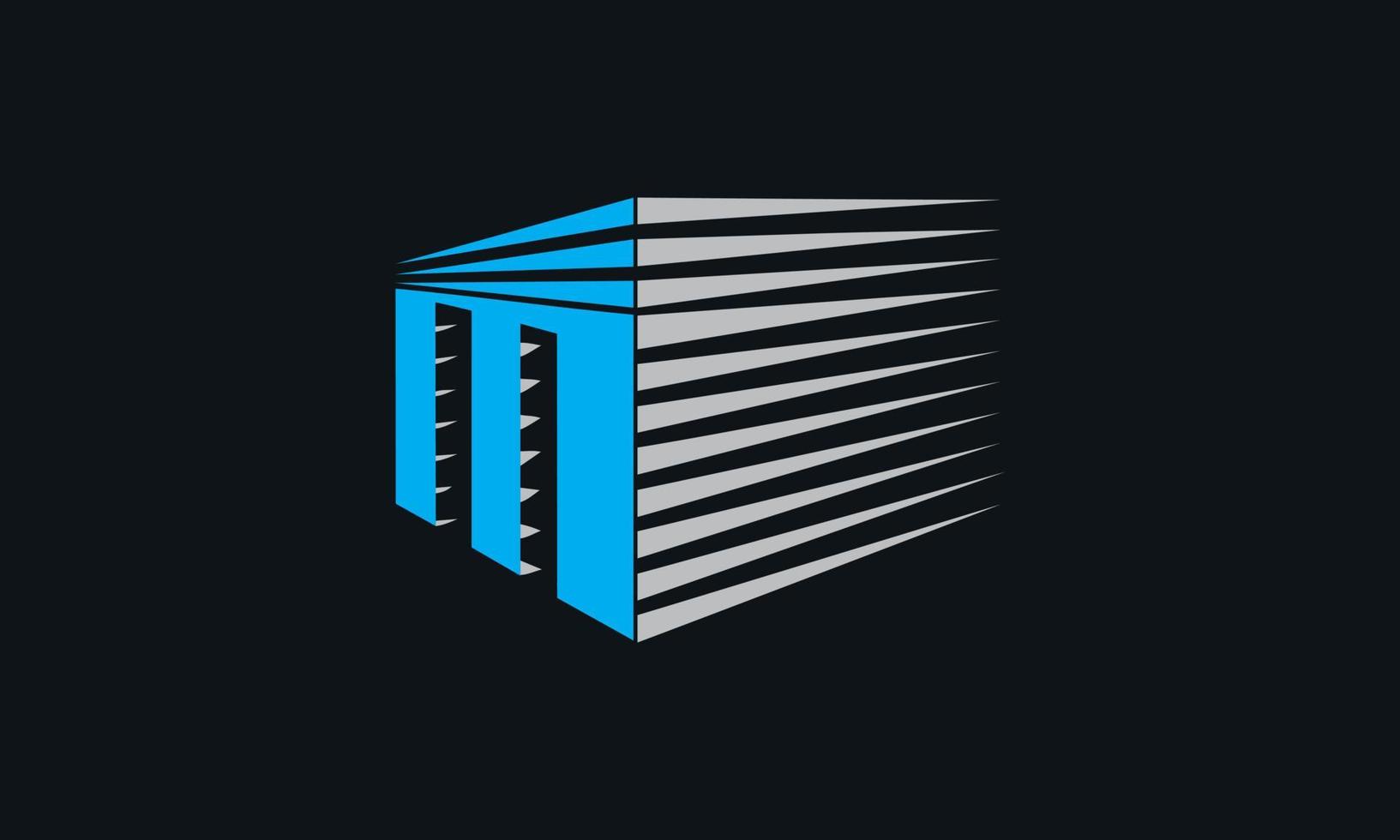The representation of the letter M was made in the form of concrete blocks of the house. Letter M Logo Template vector icon design. Initial M letter logo. M letter Vector Logo Design Template Element.