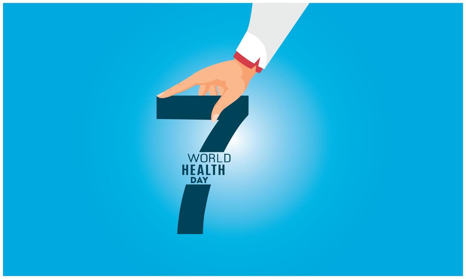World health day vector image.World Health Day stock illustration.World Health Day concept ,paper art and digital craft style.