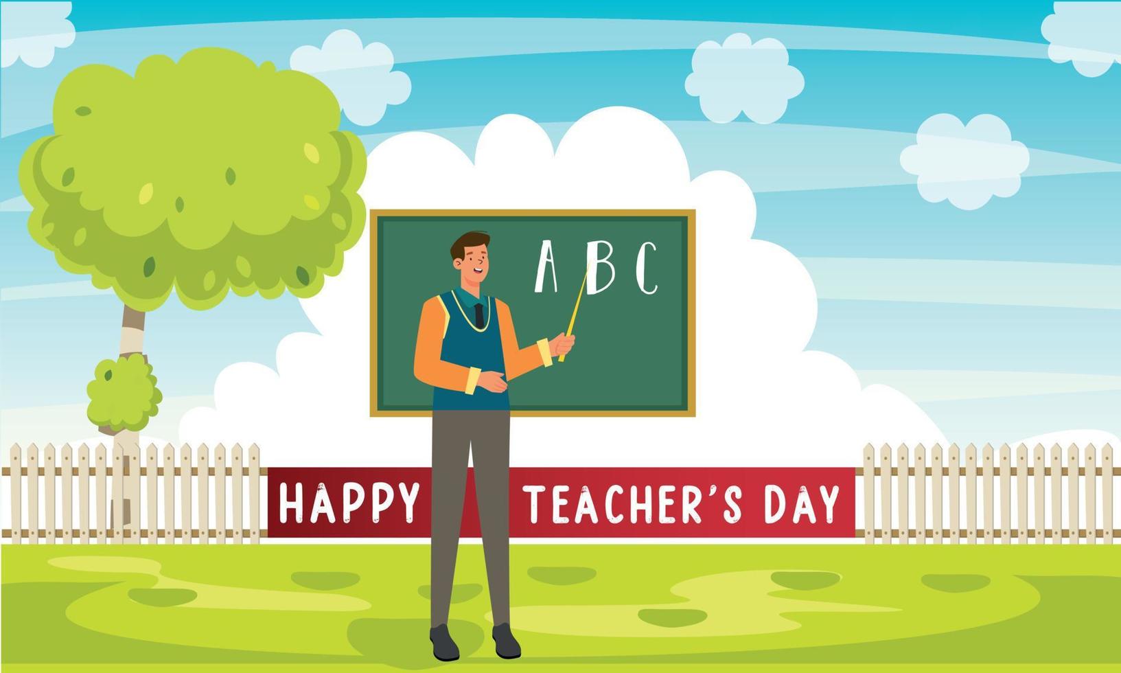 November 24 Happy teacher's day. Vector illustration.