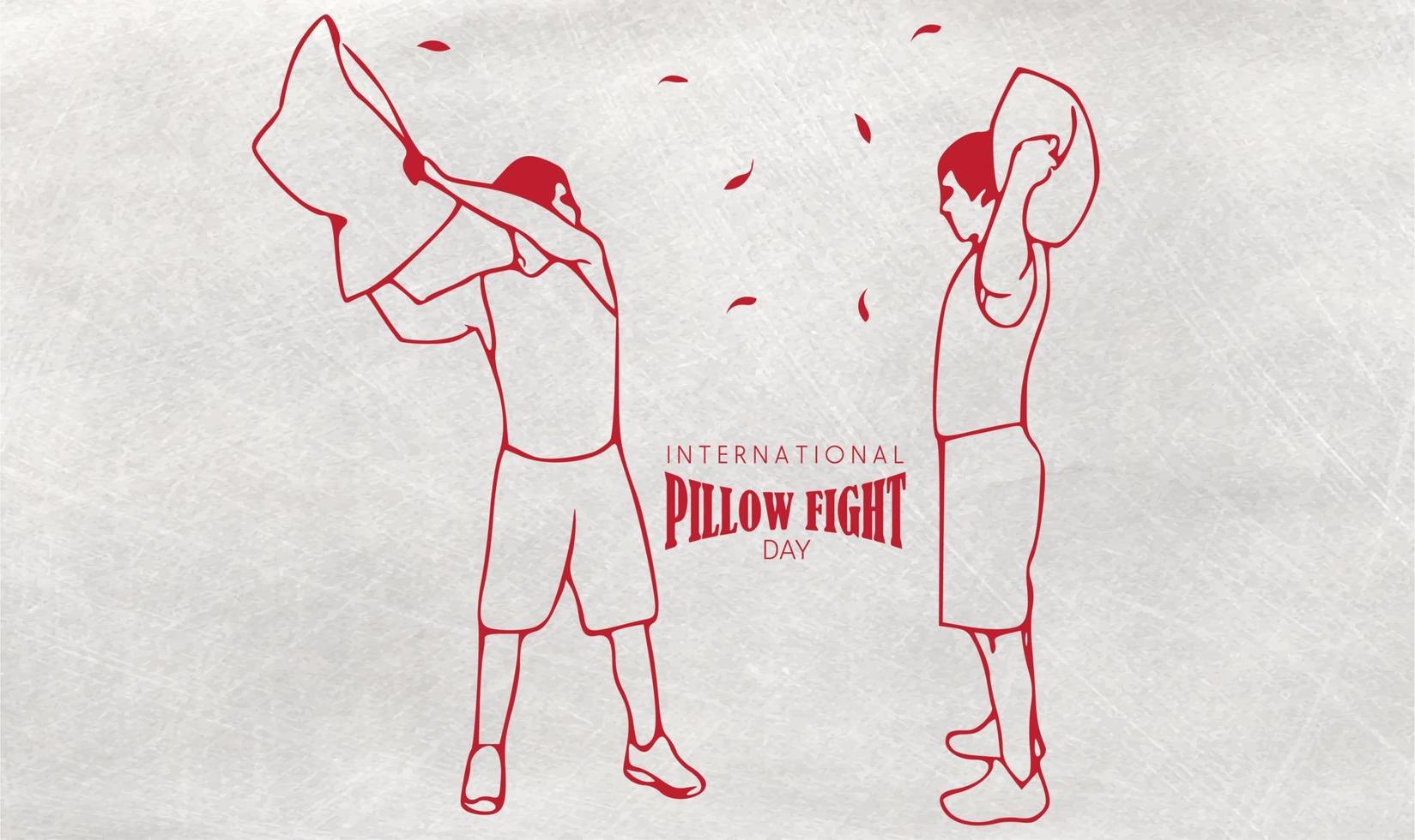 Happy pillow fight day celebrated on the first Saturday of April. International Pillow Fight Day. vector