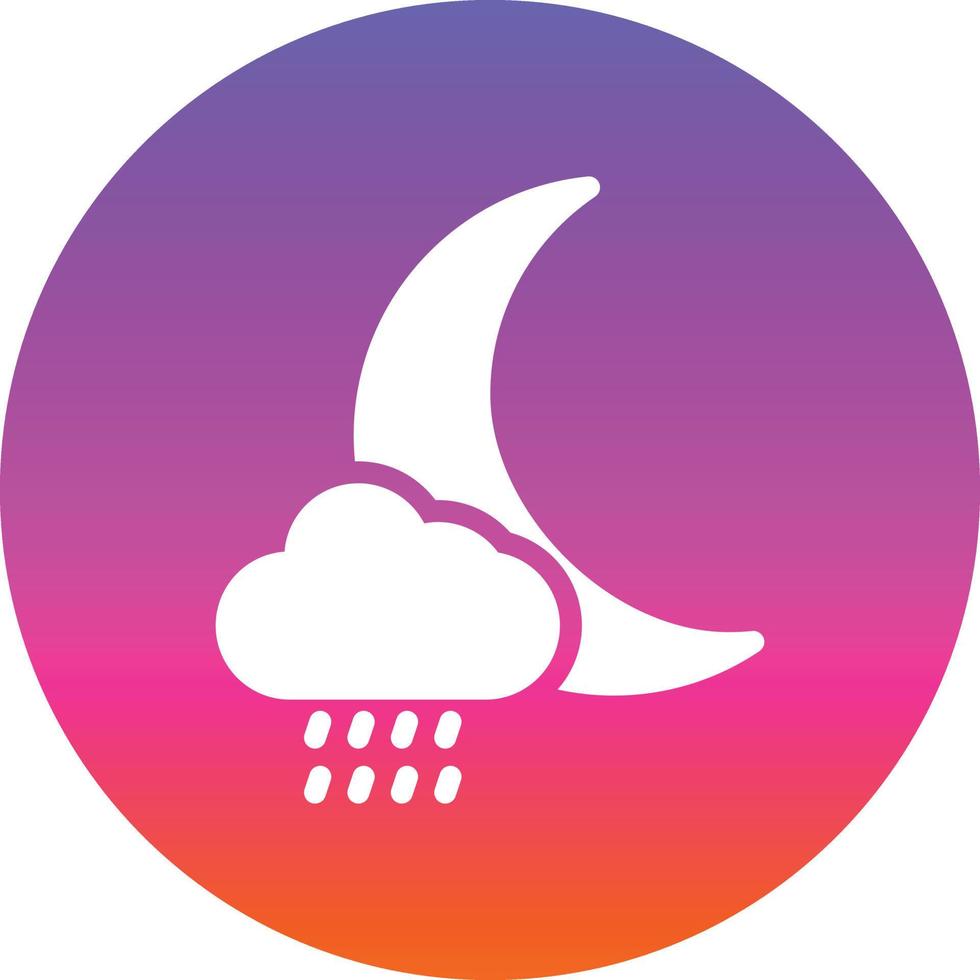 Cloud Moon Rain Vector Icon Design