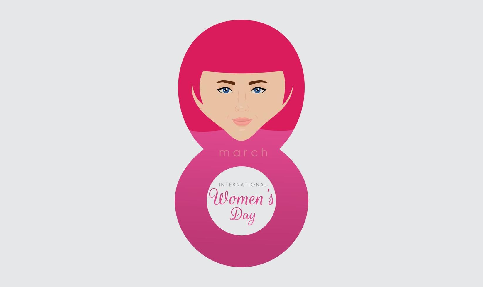 International Happy Women's Day Greeting card design. 8 march happy internation women's day. vector