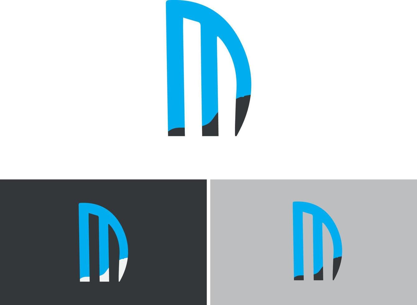 The letter M representing one leg of a bridge. Initial letter M Concept. Minimal style identity initial logo mark. Minimal line font style M Letter Logo.Letter M logo icon design template elements vector