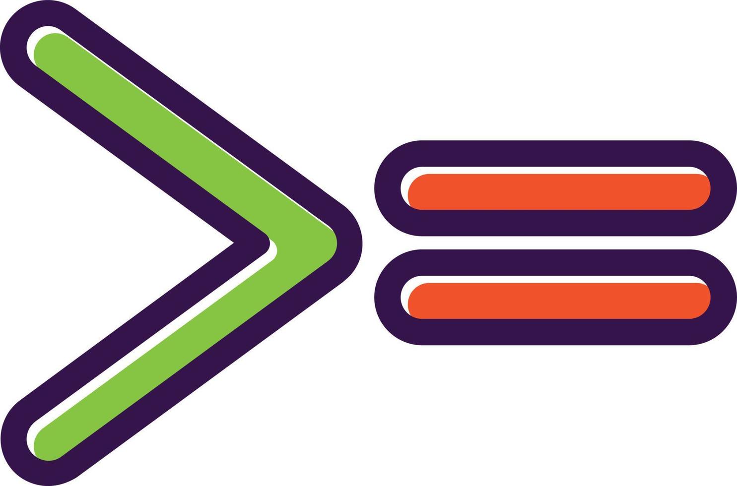 Greater Than Equal Vector Icon Design