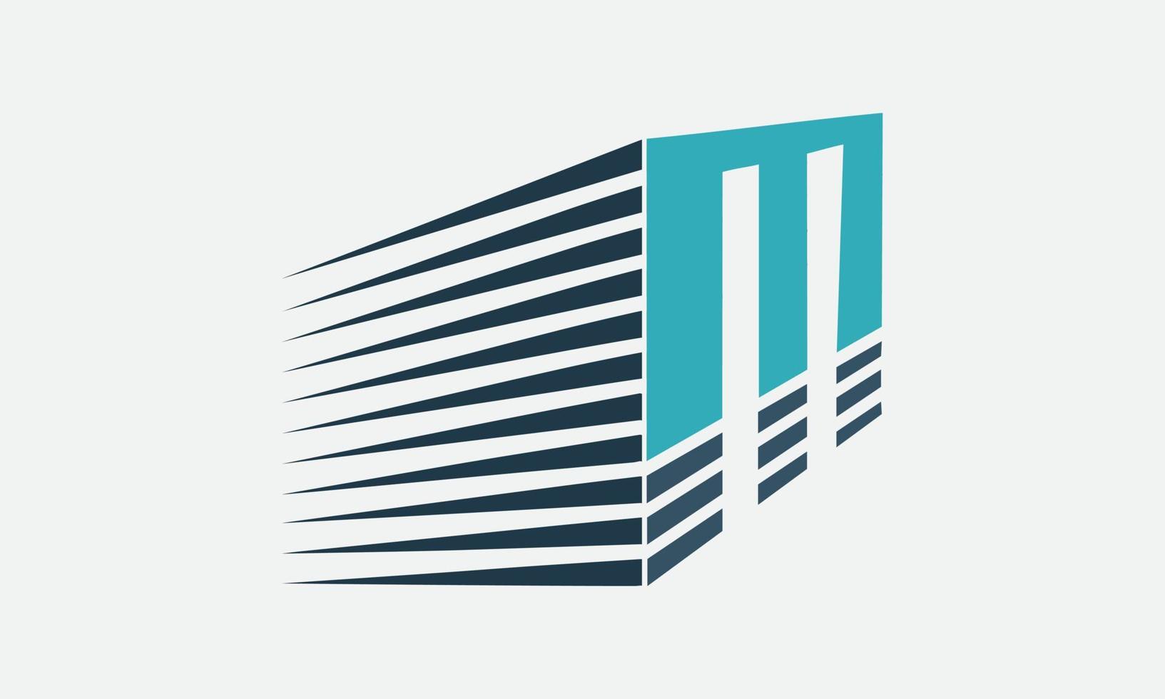 The representation of the letter M was made in the form of concrete blocks of the house. Letter M Logo Template vector icon design. Initial M letter logo. M letter Vector Logo Design Template Element.
