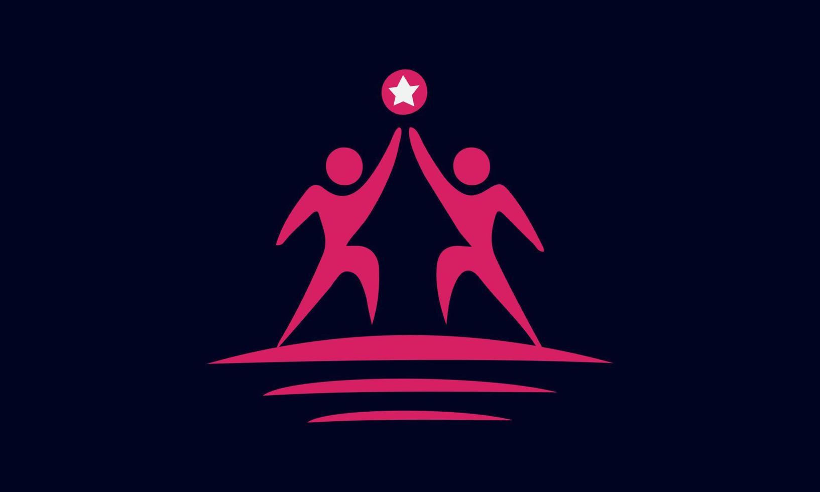 Young people join hands. Friends with stack of hands showing unity and teamwork, top view. Vector flat illustration.Vector graphic design illustration.abstract silhouette people isolated on navy blue.