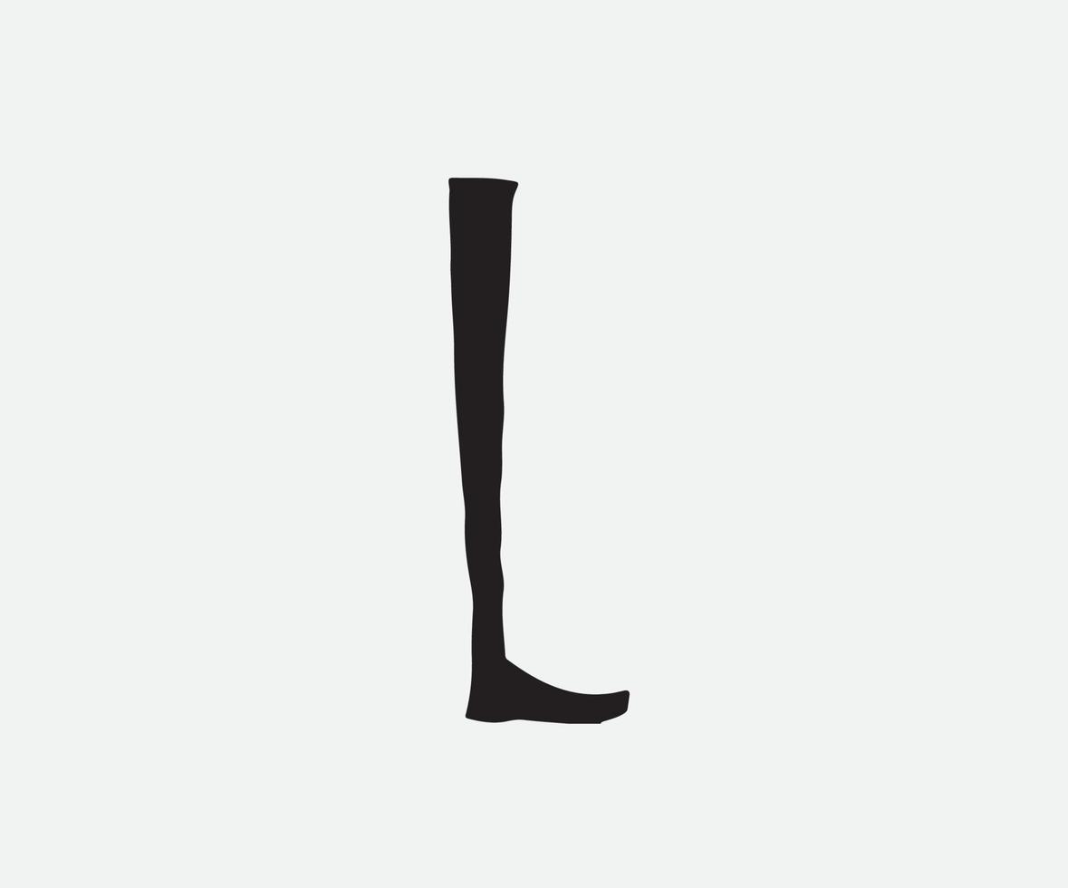 representación de la letra l como una pierna humana. icono de letra l de ilustración. Diseño de icono de vector de plantilla de logotipo de letra l. logotipo inicial l.